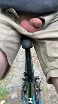 Forest dick flash, bike ride, young boy, amateur