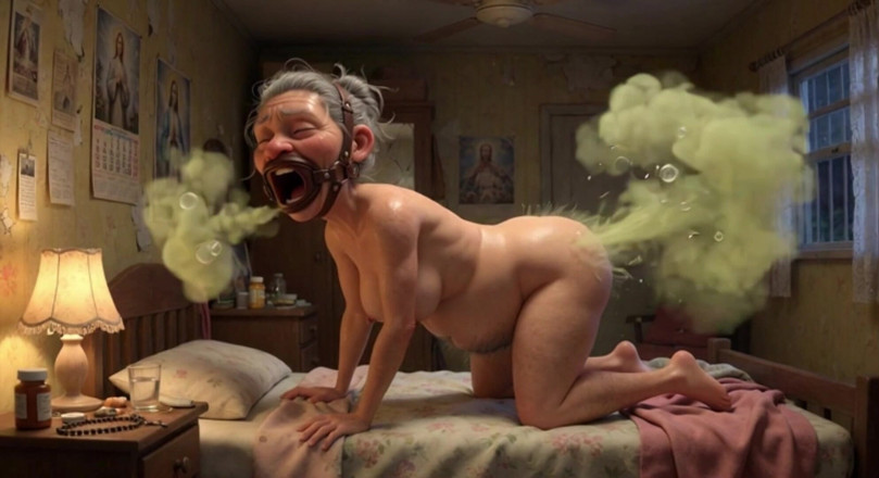 YOUR BEST FANTASY: 90 Year Old Granny Farting Loud &amp; Smelly in Bedroom