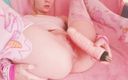 Your Waifu: Розовая девушка расширяет свою киску двумя дилдо