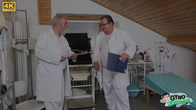 Gyno Exclusive: Teen nerd girl fingered to orgasm by two old doctors