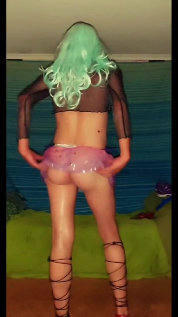 Lizzaali: Scene 1 of tutu oiled up and purple pantys