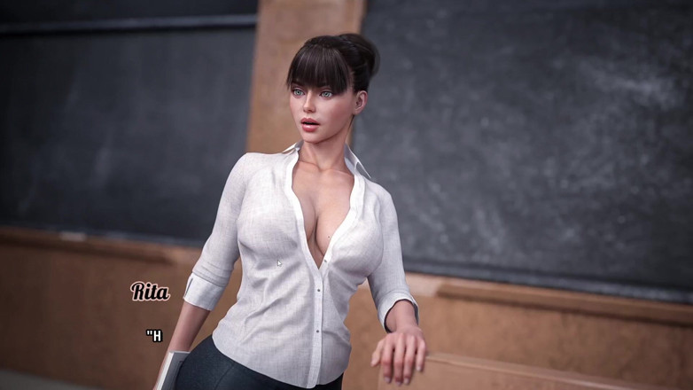 Gaming vision: Mi linda compañera de cuarto 2 jugando con escena de sexo -...