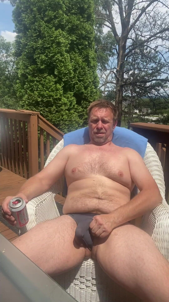 RealBigDill: Catch Stepdaddy Outside Jerking His Cock Imbibe Smoking Busting His...