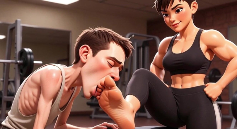 YOUR BEST FANTASY: La donna muscolosa e robusta si fa leccare i piedi...