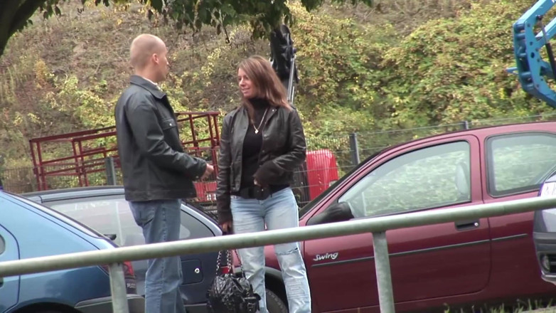 Public Entertainment: Sexy brunette gets fucked and jizzed on her round ass...