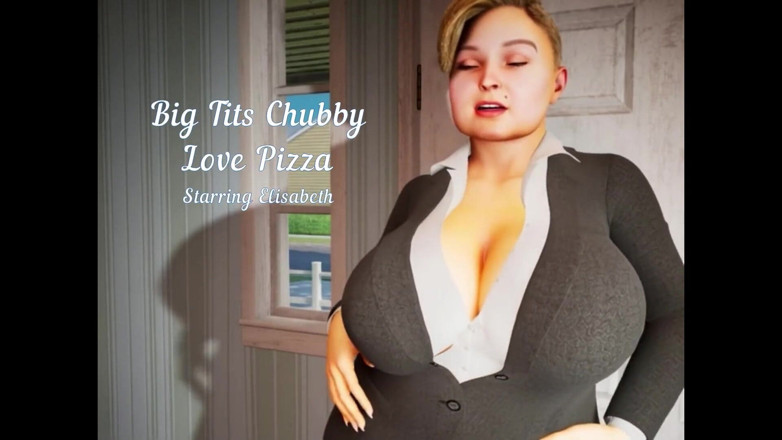 Denis animation: Chubby with Big Tits Love Pizza!