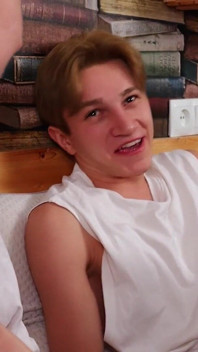 Friend Offer to Fuck Cute Stepbrother, Two Guys with Big Cocks Fuck Cute Guy's Tight Asshole