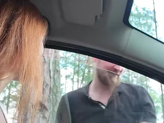Fuck On Street: Teen Surprised While Masturbating in the Car