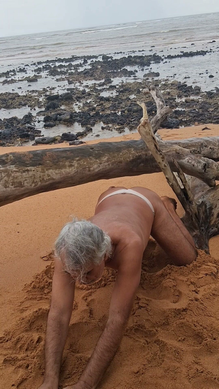 Ladysilvas: Ladysilva Crossdress on the Beach in Panties Showing off Her...