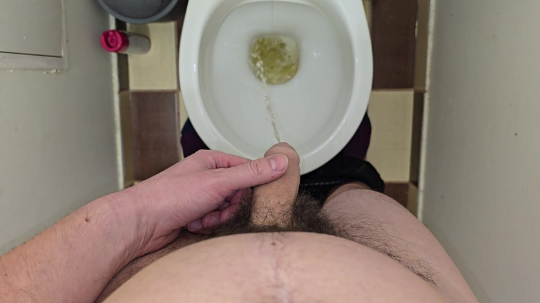 Alpha pee king: 仕事から帰宅した直後にトイレに立っておしっこをします