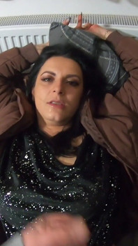 Milfycalla- a Hot Pantyhose Cheating-wife Play with a Cock and Have Cumshots on Her Downjackets 225