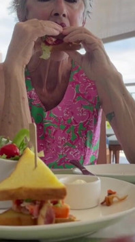 Above and Below the Table at Lunch - No Panties