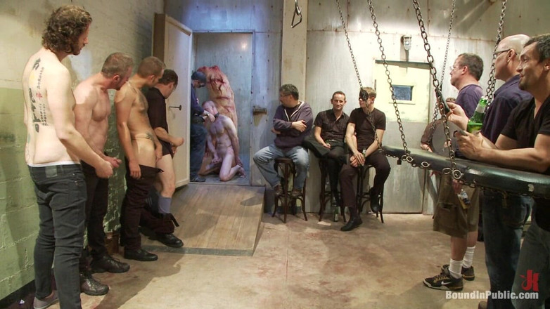 Bound in public: Big Stud Gets His Ass Pulverized in the Slaughterhouse