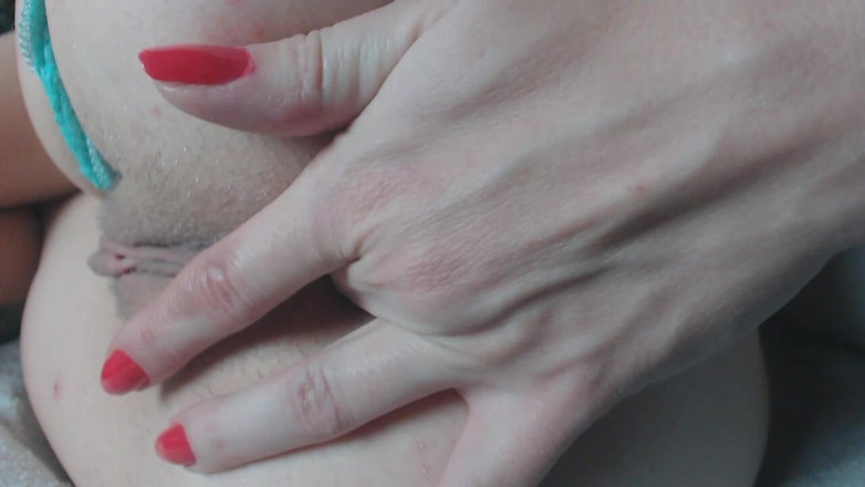Risky Hairy Couple: Playing with My Cute Shaved Holes Under Blue Panties