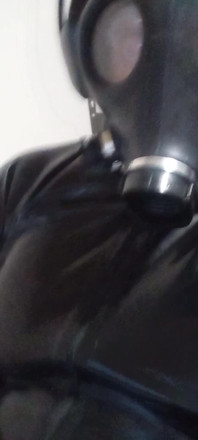 Gasmask Latex Tracksuit Cum