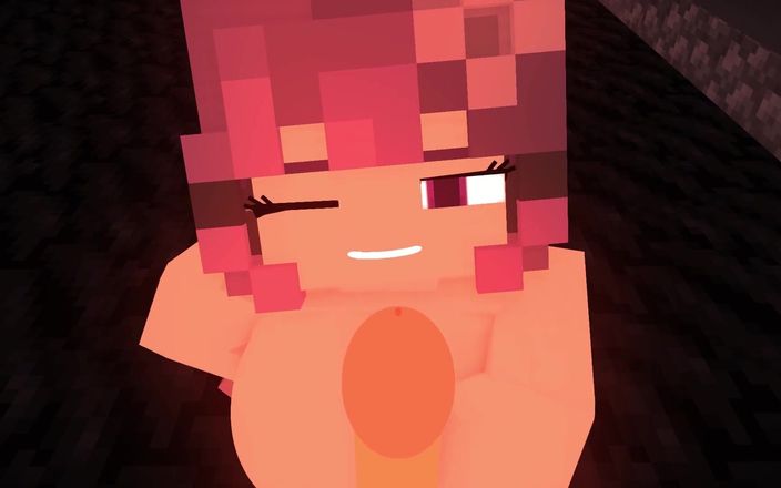 VideoGamesR34: Minecraft 色情世界末日 - 女孩设法和这个幸运的家伙快速做爱