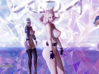 3D-Hentai Games: KDA - 更多裸体舞蹈ahri akali Evelynn Kaisa Kda Seraphine全力以继