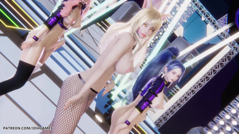 3D-Hentai Games: Red Velvet - Russian Roulette Ahri Evelynn Akali Sexy Striptease League...