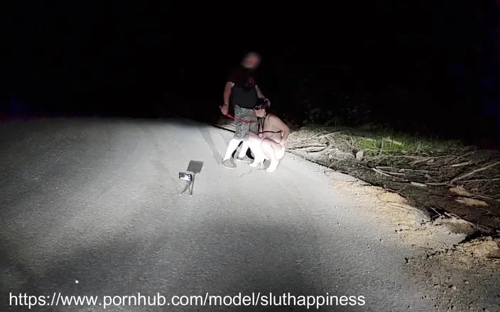 Toilet Mommy: Totally naked slut on public road obedient whore humiliated