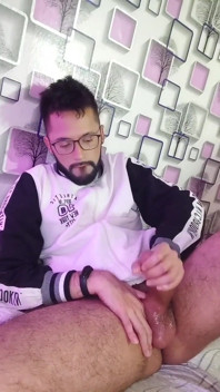 Massaging my cock with oil until I shoot a nice big load