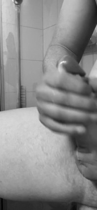 Quick Creamy Cumshot in Black and White