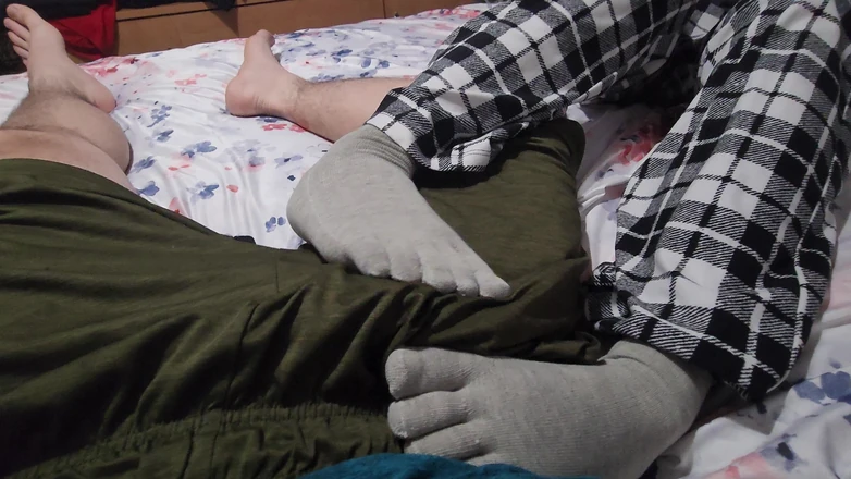 Mimiandevan: Foot Job and Teasing Rubbing His Cock
