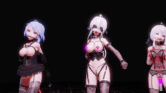 MikuMotion: [mmd] svag röst ande trepersoners träningsåterhållsamhet hoppande ägg analplugg munboll
