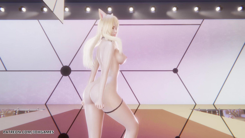 3D-Hentai Games: Mmd Hyo Min - Nice Body Ahri Sexy Naked Dance League...