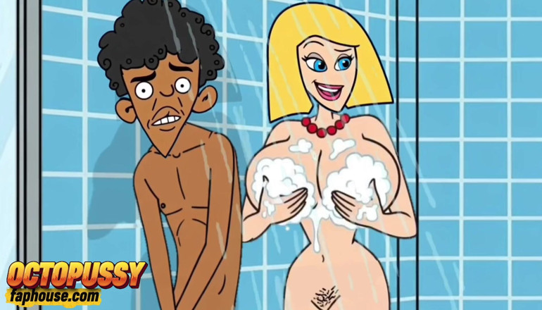 Octopussy Lovers Club: Sekshongerige Stiefmoeder Voegt Zich Bij Haar Stiefzoon Onder De Douche....