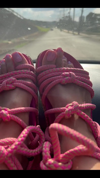 This new lilac pedicure is great with my pink sandals, don't you think?