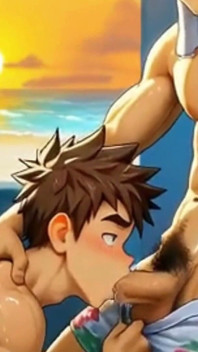 Sesso Anale a Santa Monica Beach. Animazione Yaoi Hentai.