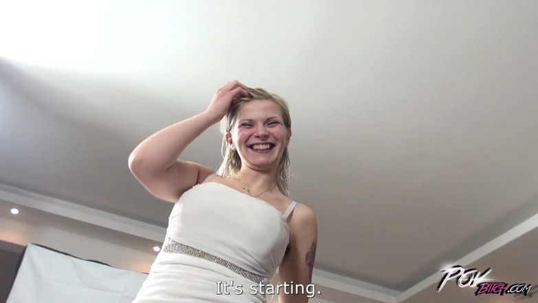 POV Bitch: Bustly blonde titty fucked hard after loud orgasm