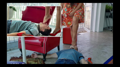 KiffaFeet: Dewi Kiffa Sadistic Bos Ep 2 - Pekerja Pembela Lelaki Tersedak Kaki...