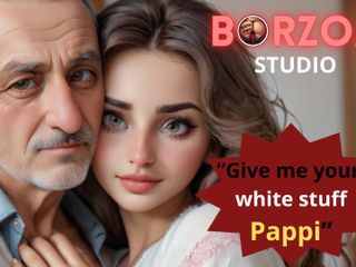 Borzoa: Mia и Papi - 1 - тинка-девственница служит горничной своему отчиму и служит его большому хую в качестве раба