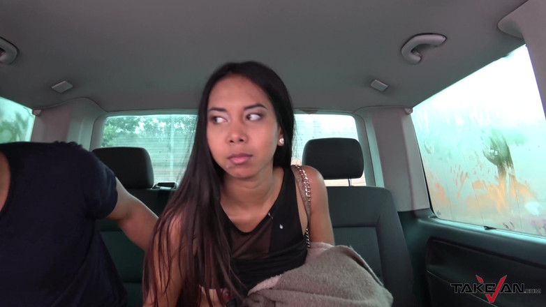 Take Van: Asian babe need a lift which horny dude in van...