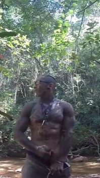Handjob in the Waterfall Cumming with Soft Cock