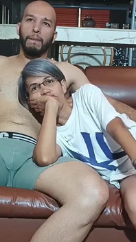 While I Watch TV, My Whore Stepmother Sucks My Cock When Stepdaddy Is Teleworking.