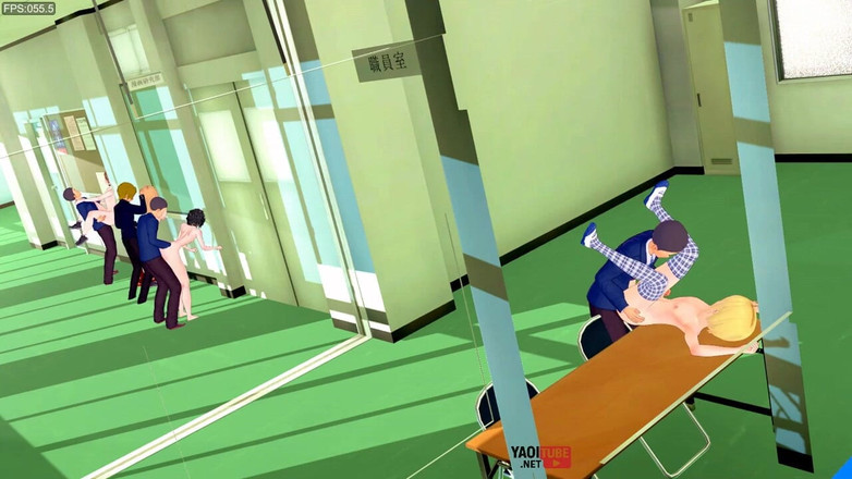 Yaoitube: Yaoi - orgie in de universiteit 4 femboys geneukt