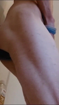 Husband Riding Huge Dildo in Shower
