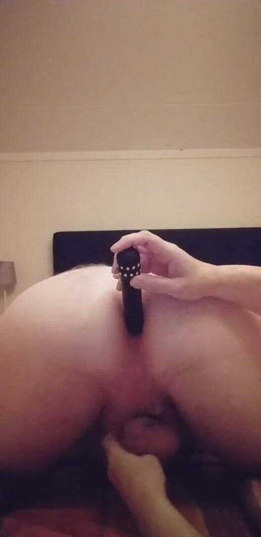 Dildo in my pussy: My girl takes me from behind with a dildo - pegging