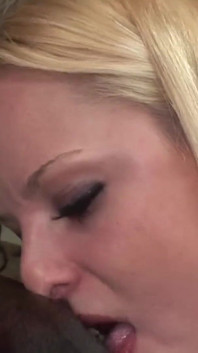 Blonde slut gets her pussy rammed with black stuff