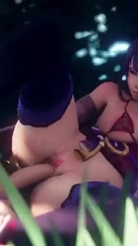 Aether Fucks Raiden Shogun in the Forest Leg up Genshin Impact Sex Spread Legs Japanese 60 Fps