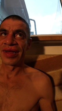 Teasing and sucking man's nipples