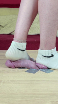 Cockbox CBT and Cock Trampling in Dirty Socks, Femdom Jozi Trample