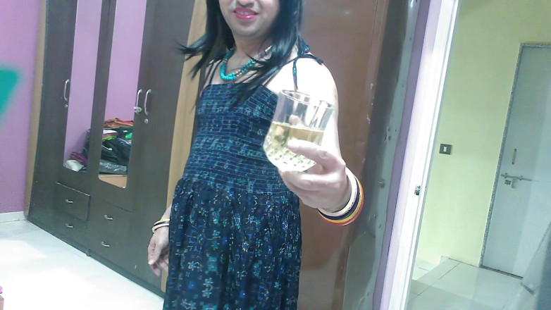 Cute & Nude Crossdresser: Hot Sissy Crossdresser Femboy Sweet Lollipop Pissing in A Drinking...