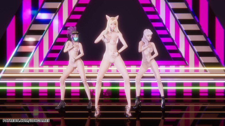 3D-Hentai Games: Babymonster - Forever - Ahri, Akali, Evelynn Sexy Naked Dance League of...