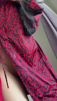 Frisky in Satin Robe