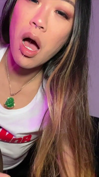 Petite Asian Sucks & Fucks Big BBC