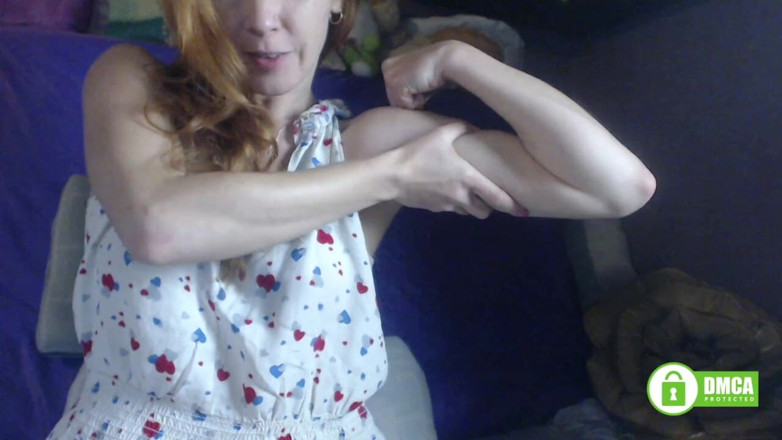 Risky Hairy Couple: Muscles Flexing. Custom. Redhead Girl