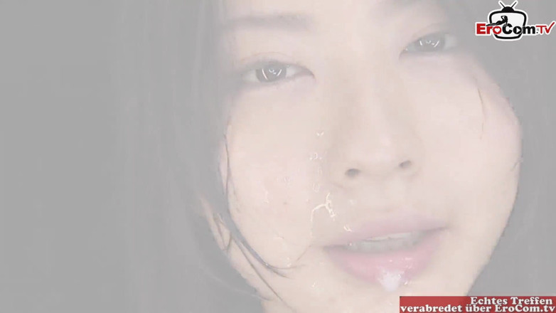 EroCom: Japanese Gangbang slut with small tits gets her hairy pussy...
